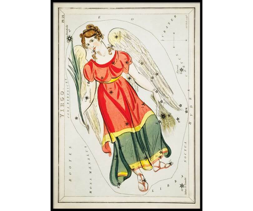 Plakat znaki zodiaku retro - Panna