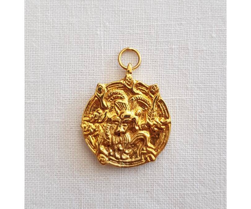 Amulet wisiorek Vajra ze strażnikiem złoto