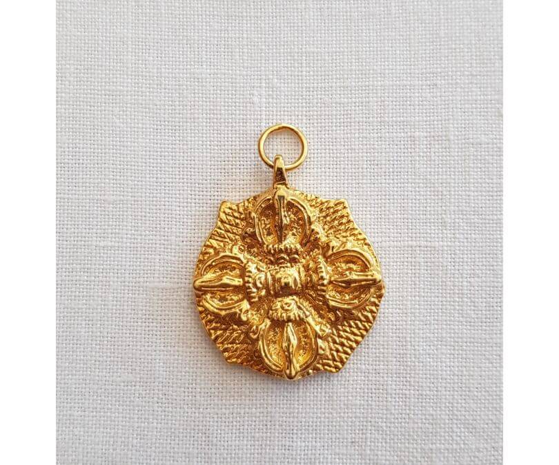 Amulet wisiorek Vajra ze strażnikiem złoto