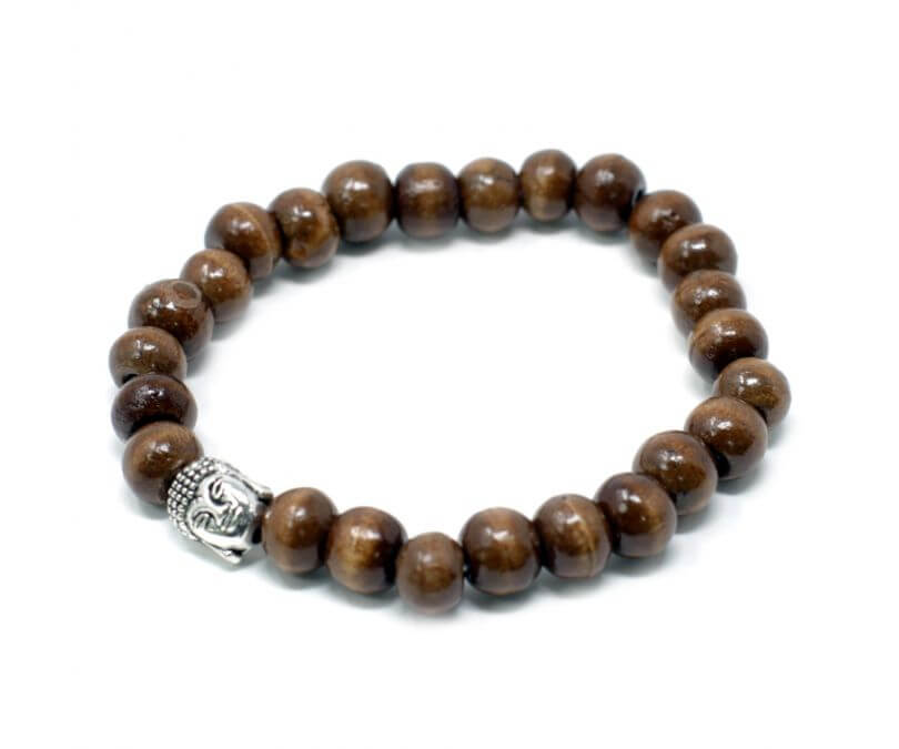 Bransoletka męska drewniana budda